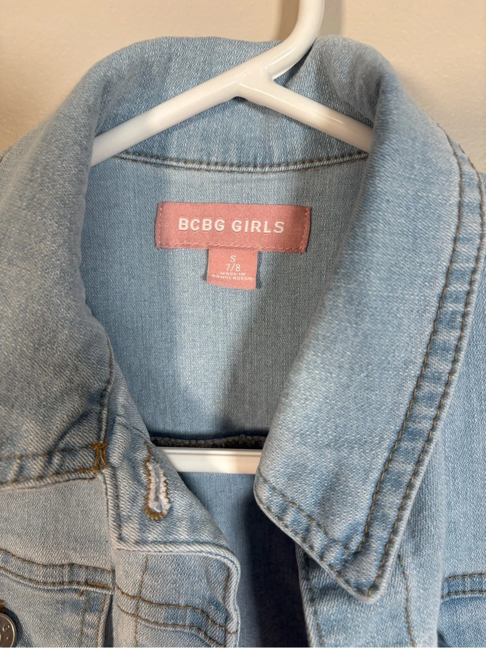 BCBGirls Light Wash Denim Jacket in Pale Blue